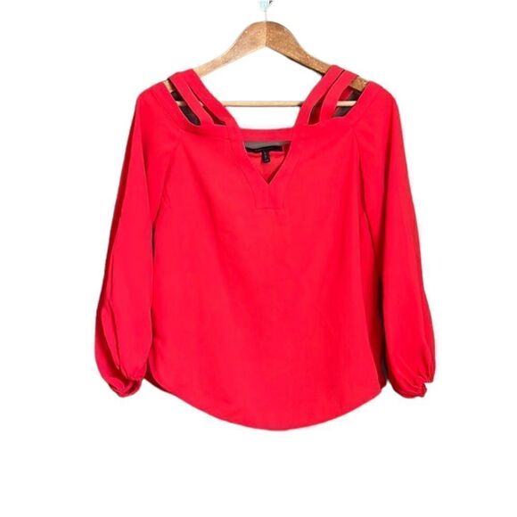 3 for $30! BCBGMAXARZIA red of the shoulder strappy top - Picture 1 of 8